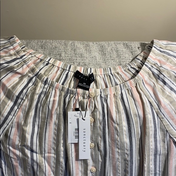 Sanctuary Harmony Stripe Blue Water Blouse - Picture 5 of 7